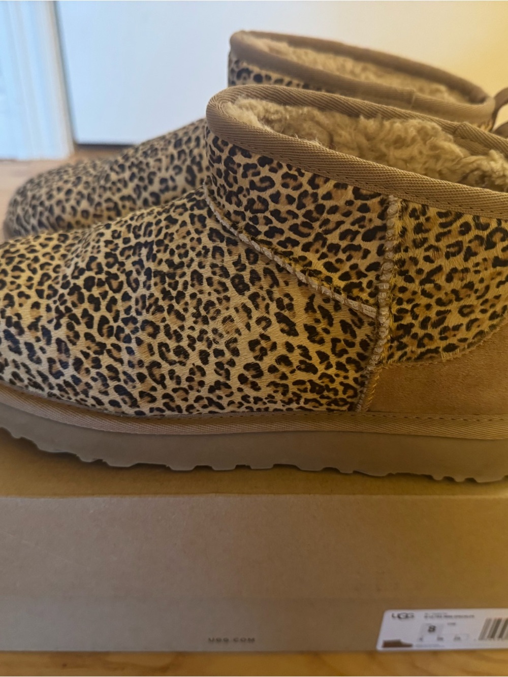 UGG Leopard Print Ankle Boots - Tan & Black